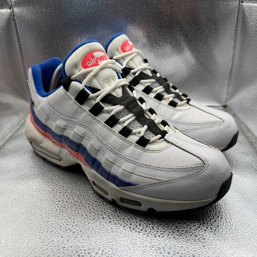 Size 9 Nike Air Max 95 Essential White Black Solar Red Mens Shoes 749766-106